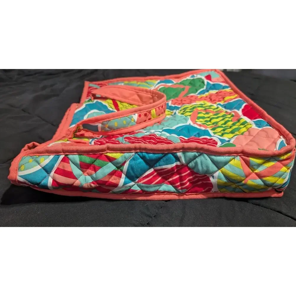Vibrant Quilted Flip Flop Beach Bag Tote With Pocket Multi-color Large Summer - Picture 7 of 10